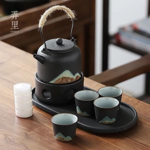 Teaware Sets Tea Cooker Ceramic Warm Candle Japanese Style Set Household Minimalist Teapot Zen Chinese