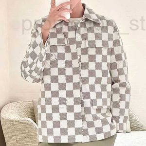 남자 재킷 디자이너 24SS 스타일 초기 봄 공동 작업 편지 자카드 격자 무늬 긴 슬리브 셔츠 캐주얼 패션 남자와 여자 재킷 Zo6s