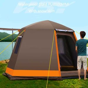 Tendas e abrigos de 3-4 pessoas Pu8000mm tenda externa ao ar livre totalmente automática de camada dupla de camada de sol camping de tempestade espessou grande tentq240511