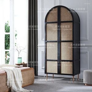 Decorative Plates Simple Modern Rattan Double Door Locker Model Room Bedroom Customizable Storage Cabinet Complete