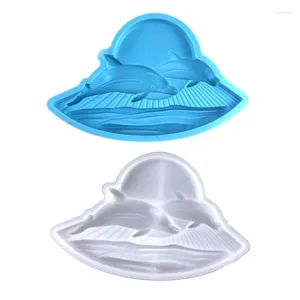 Decorative Figurines Sun Dolphin Pendant Silicone Mold DIY Aromatherapies Plaster Making Epoxy Mould Hand Party Supplies Household B03E