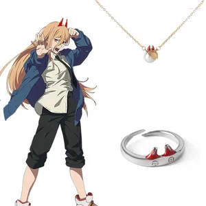 Party Supplies Anime Chainsaw Man Power Halsband Kawaii Denji Choker Pendant Halsband för kvinnor Män Tillbehör Cosplay Jewelry Chain Fan