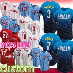 Phillies 3 Baseball Jersey Bryce 7 Trea Turner Harpe Nick Castellanos J.T. Realmuto Kyle Schwarber Matt Strahm Hoskins Aaron Nola Alec Bohm Vierling Philadelphia