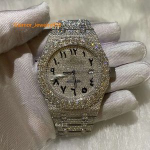 Iced Out Vvs Moissanite Hip-hop Mechanical Bust Down Wrist Watch