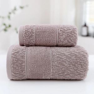 Toalha 2pcs/toalhas de banho de algodão 70x140 34x72cm de espessura de alta qualidade absorvente face cinza branco marrom vermelho