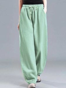 Calças femininas Capris Cloacs de calças longas finas harun lotes soltas de cintura alta calça juvenil de perna reta de verão mais tamanho y240509
