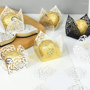 Embrulho de presente 10/20pcs Eid Mubarak Chocolate Wrappers Paper Laser Cut Candy Box Ramadan DIY Cookies embalagem Decoração muçulmana islâmica