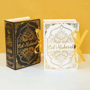 Present Wrap 3/5/10st Eid Mubarak Book Shape Candy Box Chocolate Baking Packaging Islamic Muslim Party Supplies 2024 Ramadan Decoration