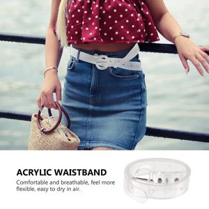 Decorative Figurines Waist Belt Ladies Skirt Acrylic Transparent Women's Belts Jeans Wide Elastic Stretch Pvc Waterproof