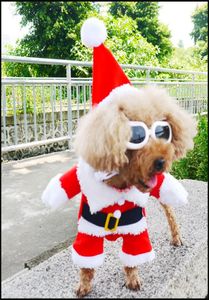 クリスマス猫の服ペット犬猫衣装サンタクロースコスチューム冬のクリスマスペットコートアパレル猫犬の衣類犬3824539