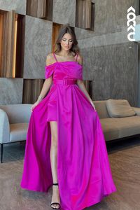 Gorąca różowa sukienka na studniówkę Fuchsia formalne wieczorne suknie imprezowe Drugi odbiór urodzinowe suknie zaręczynowe szatą de soiree 05