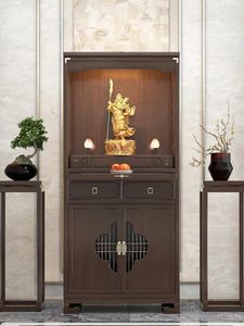 Piastre decorative in legno in legno armadio armadio ugyen buddha mobile moderno luce di lusso dio dell'altare di ricchezza