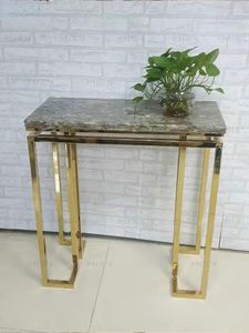 Dekoratif tabaklar kanepe masaları ayna altın paslanmaz çelik taban gri cam masa üst oturma odası giriş koridoru uzun dar