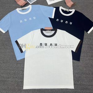 Designer Letter Print Tee Women Round Neck Tees Kort ärm T Shirt Spring Summer Casual Shirts