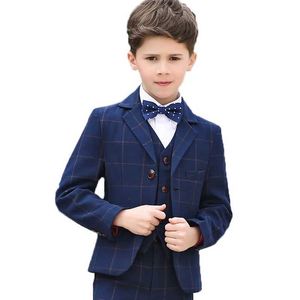 Garnitury Flower Boys Formal School Suit na wesela Dziecko Blezer Shirt Vest Pants Ties 5pcs Tuxedo Kids Prezenta