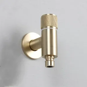 Bathroom Sink Faucets Fashion Brushed Gold Brass Single Cold Water Faucet For Washing Machine High Quality Copper Mop Pool