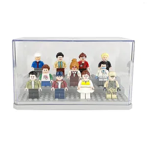 Dekorativa plattor Collectible Storage Stand Plastic Figure Toy Anti Dust Shelf 3 Tier Display Fall för monterade byggstenar Rensa