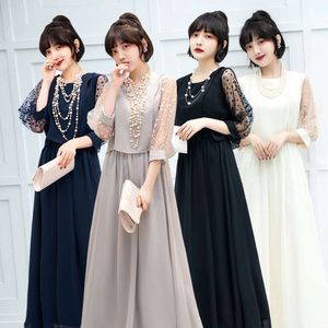 Sommaren nya eleganta långa bankettvärdens aftonklänning för kvinnor att bära normalt