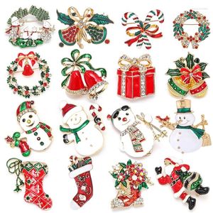 Broches Árvore de Natal para Mulheres Rhinestone Xmas Bells Broche Gift Fashion Jewelry Festival Capas de casaco de inverno