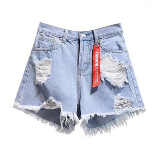 Shorts femininos Summertime Summertime Palnta larga de pernas largas cor luz sólida mostra um pijama de jeans sexy fino conjunto para mulheres