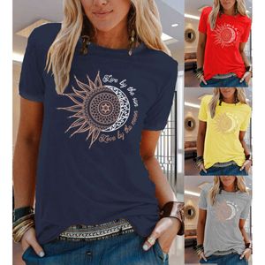 T-shirt a maniche corte stampata per i fiori di animale per donne F51311