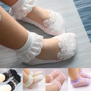 Meias infantis meias de renda fofa verão recém -nascido meias de bebê algodão meias femininas meias usam meias resistentes a escorregões D240513