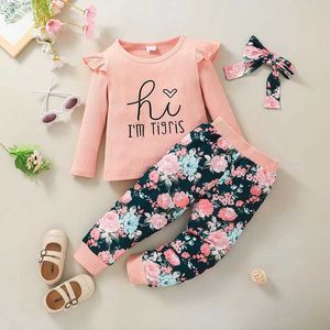 Clothing Sets Baby Girl 2Pcs Clothing Set 1-6Years Fashion Long Sleeve T-shirt and Long Pants Kids Wear Toddler Infant Clothes Outfit SuitL2405