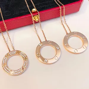 Pendant Necklaces Women Man Jewelry Chain Classic Fashionable high-end Golden/Sier/Rose Stainless Steel Gold Plated Diamond Necklace