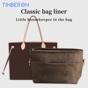 Tinberon Make -up -Tasche Handtasche Organizer Futter Nylon Bag Liner Kosmetikbeutel für Luxus -Einkaufstaschen PM MM GM Einsatztasche Organizer 240510