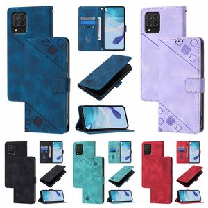 SE4 Skin Seell Ceather Swallet Case для Samsung M62 M55 M15 x Cover 7 6 5 M34 M54 M14 M52 M32 M53 M33 iPhone SE 4 квадратная рука с идентификационной картой держатель слота Flip Mobile Phone Pouch Pouch