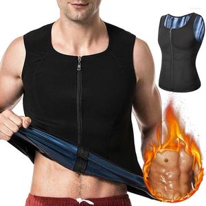 Shapers do corpo masculino masculino aprisionamento de calor com zíper para aprimoramento de coletes Saiuna Tanque de compressão Tanque de compressão Shapewear para a ginástica Exersize