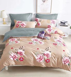 Bedding Sets Winter Cartoon Fartela fofa garota pastoral simples aloe algodão ab tampa lateral de edredão colcha travesseiro de cama lhm7