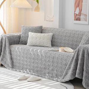 Stol täcker rutig plysch fluffig soffa handduk kast 3/4/5 sits sammet varm soffa slipcover filt möbler dammtät universal 1 bit