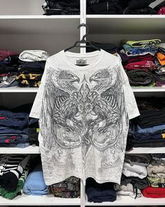 Y2k tshirt harajuku retro hiphop skalle tryck överdimensionerad t -shirt herrkvinnor kortärmade gotiska kläder toppar streetwear 240513
