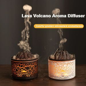 Volcano Fire Flame Air Mini Umidificatore Aroma Diffusore Olio essenziale con gelatiera di controllo Remoto per la fragranza domestica Mist 240508