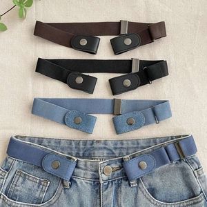Invisible no trace lazy belt temperament tool jeans with larger waist circumference tightening the belt as a female accessory