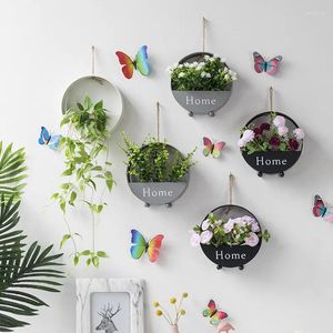 Vases Wall Flower Basket Pendant Beauty Salon Fake Plant Pot Nordic Creative Decorations Room Living