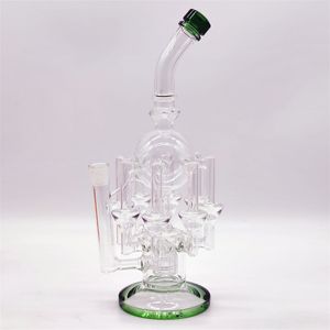 14 Inch 8 Arms Large Octopus Multi Color Green Champagne Fab Egg Hookah Glass Bong Dabber Rig Recycler Pipes Water Bongs Smoke Pipe 14mm Female Joint US Warehouse