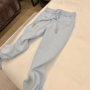 Strasshosen Frauen Weitbein Hosen Neue Koreaner loser Brief Heiße Bohrer Casual Jeans weibliche Hohe Taille Hosen Ropa de Mujer Allx