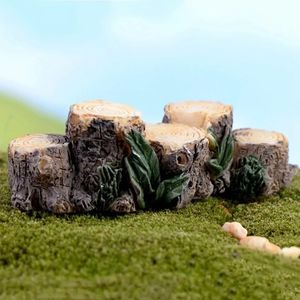 1PC Tree Stump Bridge Model mini żywica Fairy Garden Miniatures DIY Doll House Sukulenty Micro Krajobraz Dekoracja 240510