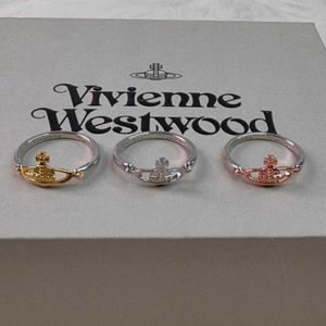 패션 하이 버전 Westwoods Little Saturn Ring 개인화 된 이중 레이어 두꺼운 도금 버전 손톱