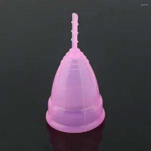 Coppe monouso cannucce riutilizzabili a tazza morbida mestruale silicone grande e piccole dimensioni tre colori femminile igiene