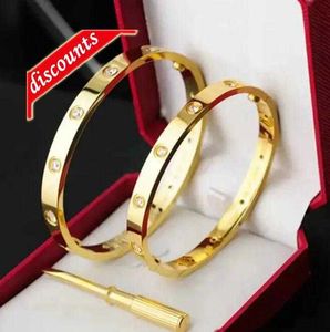 Bracciale a vite di design bracciale gioiello di lusso di marca Bracciale 18k oro in oro titanio in acciaio diamante per donne uomini argento braccialetti classici bracciali da regalo 68 CV