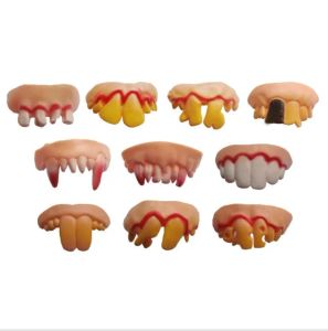 Hallowmas Joke Teeth False Teeth Rotten April Fool Day Funny Fake Teeth Dentures Halloween cosplay vampire Prop Costume Fancy Dress Party LL