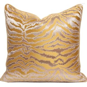 Pillow Gold Cover Shiny Decorative 45x45 Sofa Luxury Tiger Print Jacquard Outdoor Modern Art Home Chair Seat Coussin