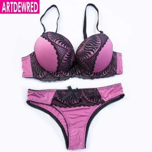 Reggiseni set push up reggiseno set brief sexy pantaloni lingerie dp v ricami biancheria intima donna fiore in pizzo reggiseno set da due quarti biancheria da donna y240513