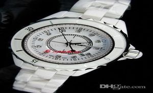 豪華な女性時計レディスイスカルシック12ホワイトセラミックダイヤモンドクォーツウォッチムーブメントファッションデザイナーモダンレディースドレッシングWRI1424983