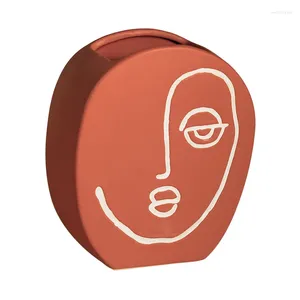 Dekorative Figuren Hausdekoration Accessoires menschliches Gesicht nordischer Keramik Vase Tisch Blume Arrangement Haus Erwärmung Geschenk Escritorio