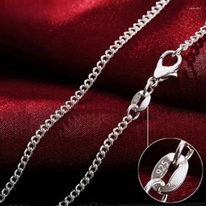 Pendants Wholesale 925 Sterling Silver 16/18/20/22/24/26/28/30 Inch 2mm Side Chain Necklace For Women Man Fashion Wedding Charm Jewelry