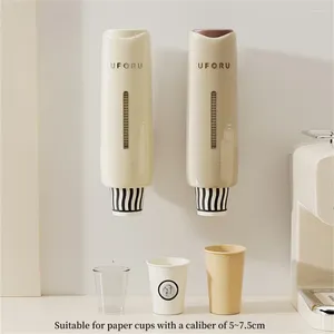 Cups per organizzatore di stoccaggio da cucina muro a portata automatica tazza usa e getta trasparente per polvere in plastica distributore visibile montato